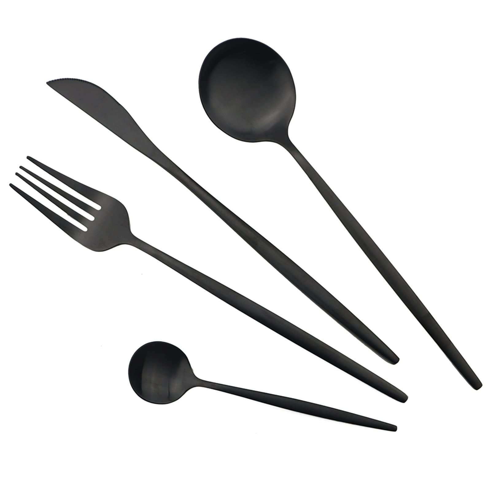 Schwarz Matt Besteck Set Messer Gabel Löffel Geschirr Küche Besteck Besteck Geschirr Edelstahl Geschirr Set