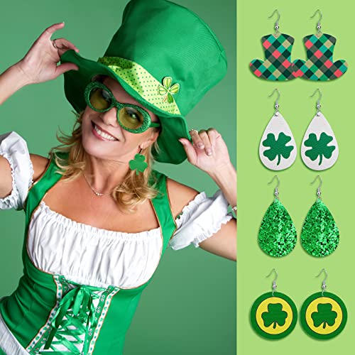 30 Pairs Easter Earrings St Patricks Day Valentines Day Earrings Faux Leather Earrings Set For Women Multipack Teardrop Drop Leather Earrings Heart Gnome Clover Green Hat Cute Egg Bunny Dangle Holiday Earrings Jewelry Gift #TOP5