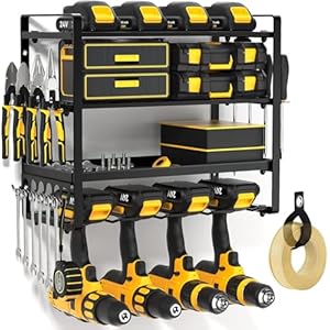 Power Tool Organizer Wall Mount, Heavy Duty Drill Holder, Garage Tool Organizer and Storage, Suitable Tool Rack for Tool Room, Workshop, Garage, Utility Storage Rack for Cordless Drill