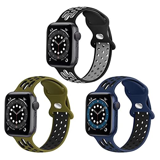 WNIPH Sportarmband i silikon kompatibelt med Apple Watch armband 38 mm 40 mm 42 mm 44 mm, mjuk silikon, ersättningsarmband för Apple Watch SE iWatch Series 6 5 4 3 2 1