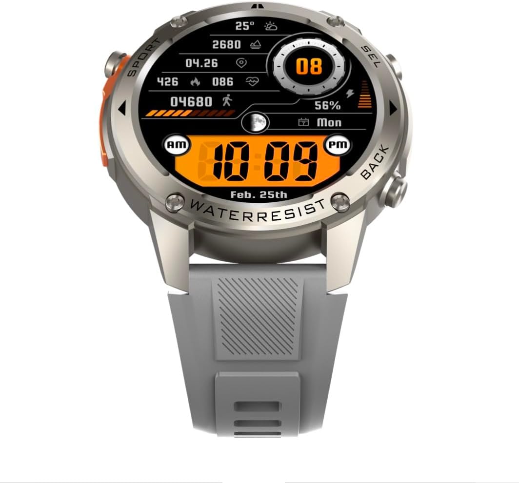 Davanti view of the DM56 smartwatch display