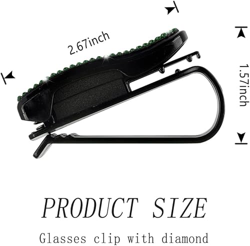 Miniatura 2 de Juego de 2 soportes para lentes de sol con diamantes de imitación brillantes con esponja antiarañazos, decoración de automóvil para mujeres y niñas,