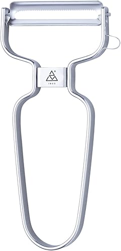 triangle Y-Peeler - 2 pulgadas (1.969 in) - Hoja dentada horizontal de acero inoxidable - Pelador para frutas y verduras - Mango ergonómico - Apto