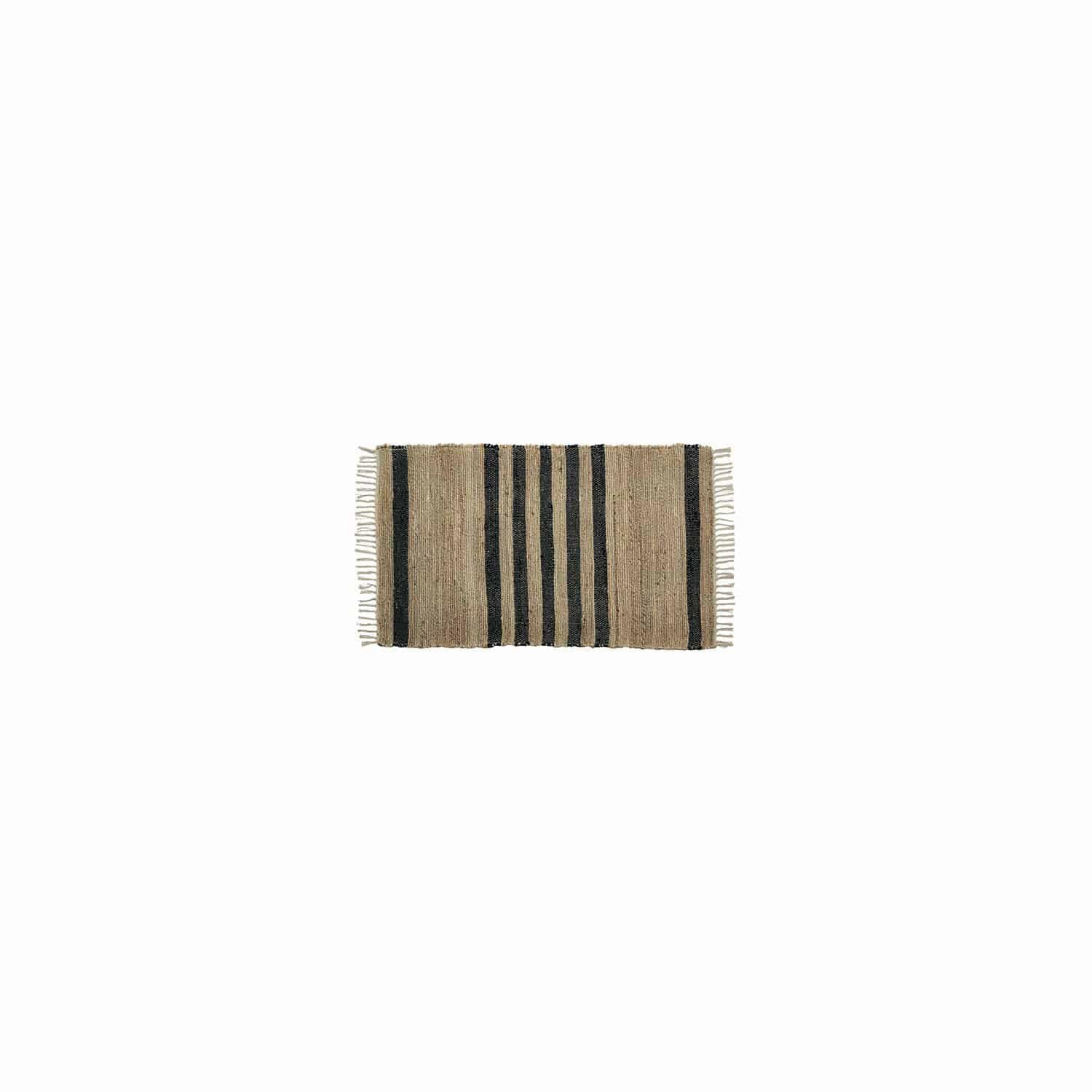 Loberon Teppich Orgeval, beige | mit Hübschen Fransen, Garngefärbte Streifen, Natürlicher Look, Wohntextilien, Wohn-Accessoire, Hanf