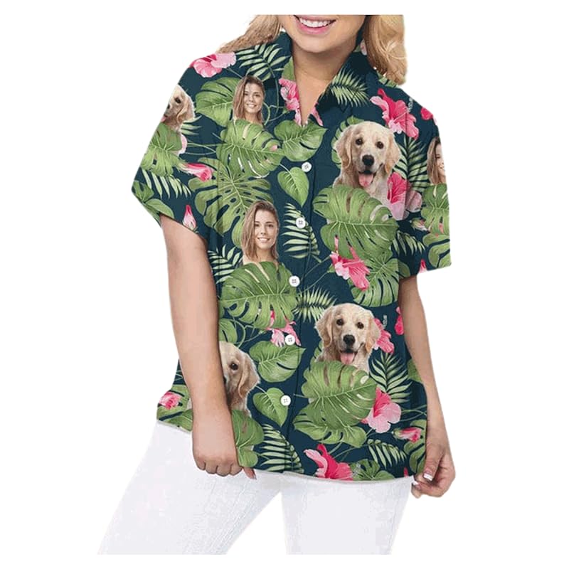 NAZENTI Personalized Hawaiian Shirt - Custom Face Shirt, Hawaiian Picture Shirts, Funny Hawaiian T-Shirt for Men Women 11