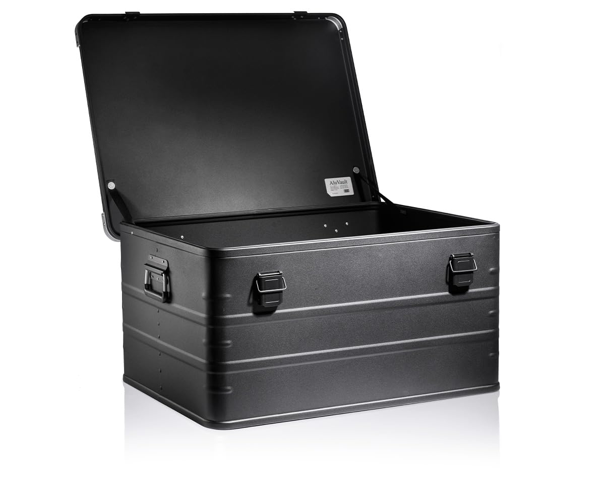 AluVault AVB157 Boîte de rangement en aluminium 100 % aluminium, légère, durable, résistante à la corrosion avec verrous sécurisés – Idéale pour les outils, le matériel de plein air et les