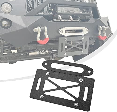 EYOUHZ Universal Front License Plate Frame for 10" Hawse Fairlead Mount Compatible with Ford Dodge Chevrolet Jeep GMC Toyota Honda Ram Pickup Truck & Off-Road Car, Bumper Licence Bracket Holder