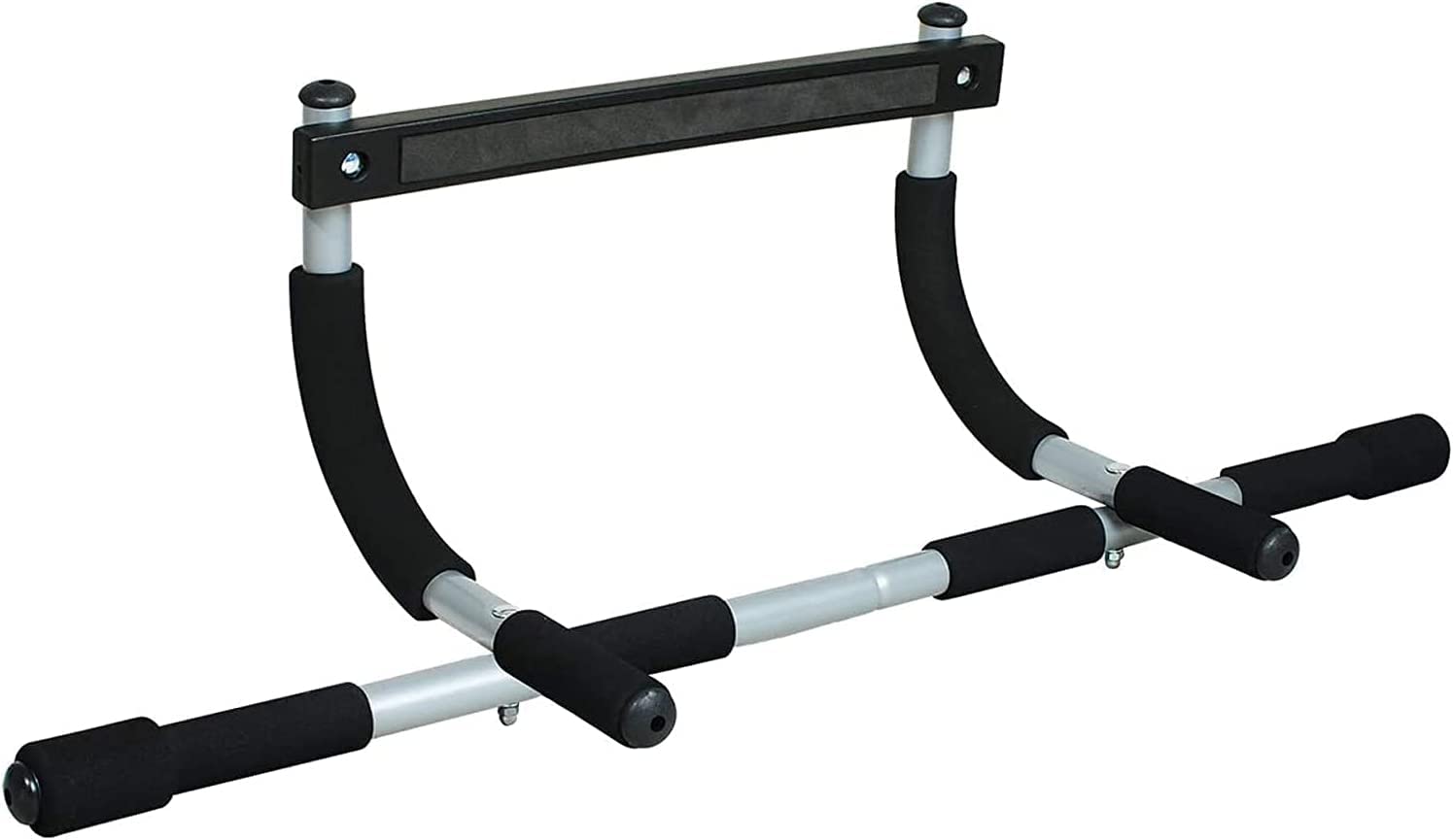 Iron Gym Extended Pull Up Bars - Total Upper Body Workout Bar for Doorway, Adjustable Width Locking, No Screws Portable Door Frame Horizontal Chin-up Bar, Fitness Exercise & Training Equipment for Home,Black,IRONG-MC5