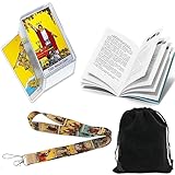 Smart Electronic Solutions Classic Tarot Cards Deck with Guidebook Instructions Manual in Transparent Box and Velvet Bag with 17.7 inch Lanyard Keychain Wallet Holder ID Badge (R+N)