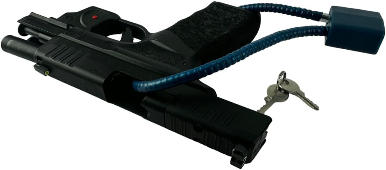 10 Pack KEYED Alike Cable Gun Locks 13.5" Steel Cable with Keys - Pistols Rifles Shotguns Child Safety