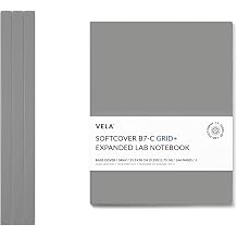 Vela Sciences B7 Expanded Softcover Lab Notebook, 9.25 x 11.75 in 23.5 x 30 cm, 144 Pages, Permanent Bound, 70lb Heavyweight Paper 3-Pack, Grid +