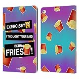 Sistema de cierre magnético Head Case Designs Licenciado Oficialmente Emoji® Papas Fritas Extras Comida Carcasa de Cuero Tipo Libro Compatible con Apple iPad 9.7 2017 / iPad 9.7 2018