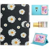 Flower Universal Case for 8 Inch Tablet, Techcircle Stand Folio Floral Design PU Leather Magnetic [Card Holder] Cover for Asus ZenPad 8, LG G-Pad 8.0 8.3, Samsung Tab 8.0' 8.4', Daisy Petals