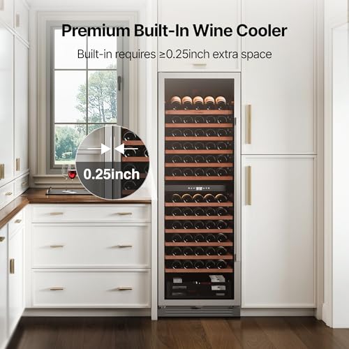 Image of Ca'Lefort 24 Inch Wine Fridge - 155 Bottle Wine Cooler Refrigerator | 69-Inch Tall Wine Cellar, Quiet Inverter Compressor, 40-65F Temperature Control, Display Shelf, Glide-Out Shelves & Drawer