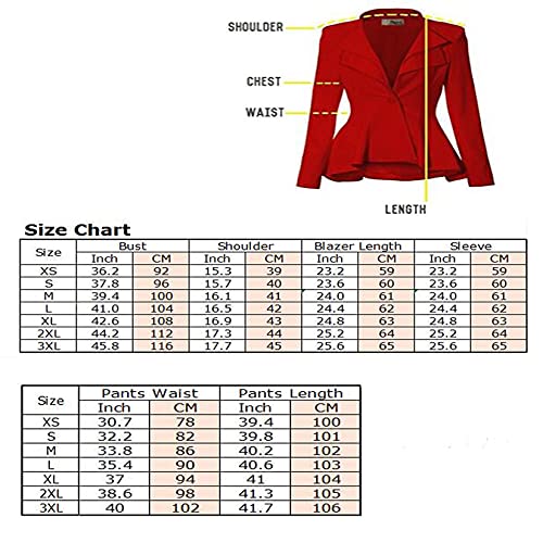 Jydress Women's Business Suit 2 Piece Wedding Tuxedo Office Workwear Formal Pants Set Suits For Women Black #TOP2