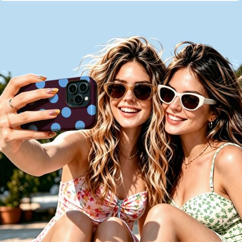 EZHIRRA Cute Polka Dot Phone Case for iPhone 13/14,Burgundy by EZHIRRA - Used condition - Image 5