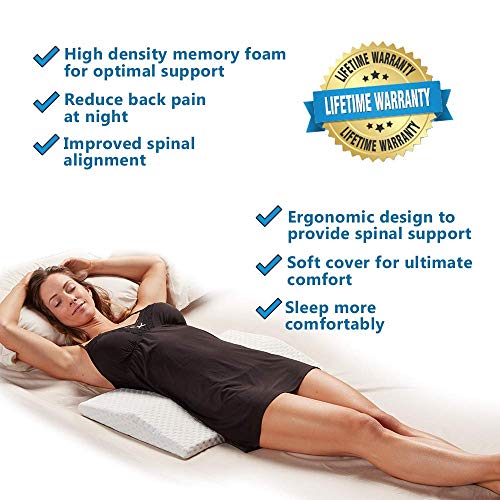 Comfilife Lumbar Support Pillow For Sleeping Memory Foam Pillow For Back Pain Relief – Side, Back And Stomach Sleepers– Triangle Wedge Bolster Pillow – Bed Rest Pillow (White, Standard) #TOP1