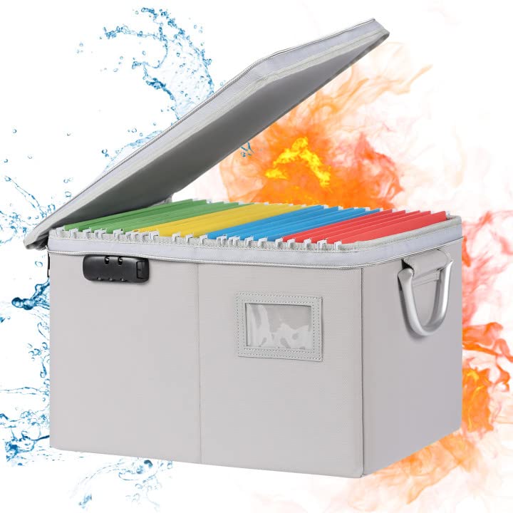 Buy MUIFA Fireproof File Box with Lock, Collapsible File Storage Box