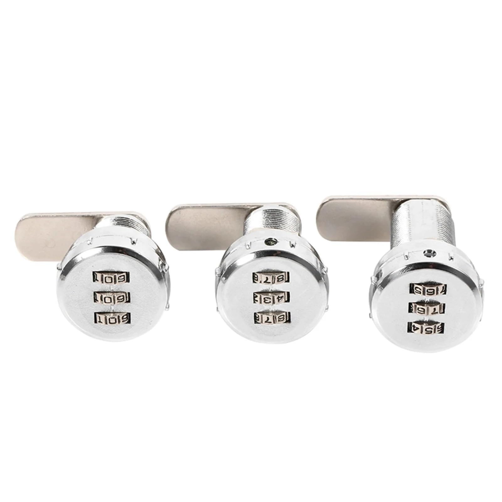 Jwvialel For 17-23Mm 3 Digit Combination Cam Cabinet Silver Stainless Steel Password Coded Lock 1Pcs(For 17-23Mm)