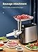 Electric Meat Grinder, Heavy Duty Meat Mincer, Sausage Stuffer Maker, Food Grinder with Sausage & Kubbe Kit, 2 Grinder Plates, Stainless Steel (Black)