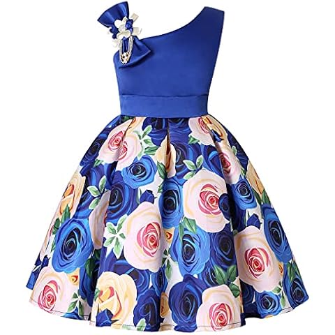 COMISARA Flower Girl Dress Birthday Christmas Easter Prom Pageant Wedding Bridesmaid Party Performance Fancy Formal Princess Ball Gown Dresses Size 2T 3T Blue 100 Cover