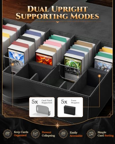 Image of MoKo Trading Card Storage Box for MTG, 3900+Capacity, Black Gray