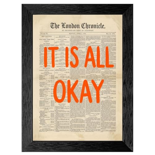 Framed Canvas Wall Art Mixed Media It Is All Okay