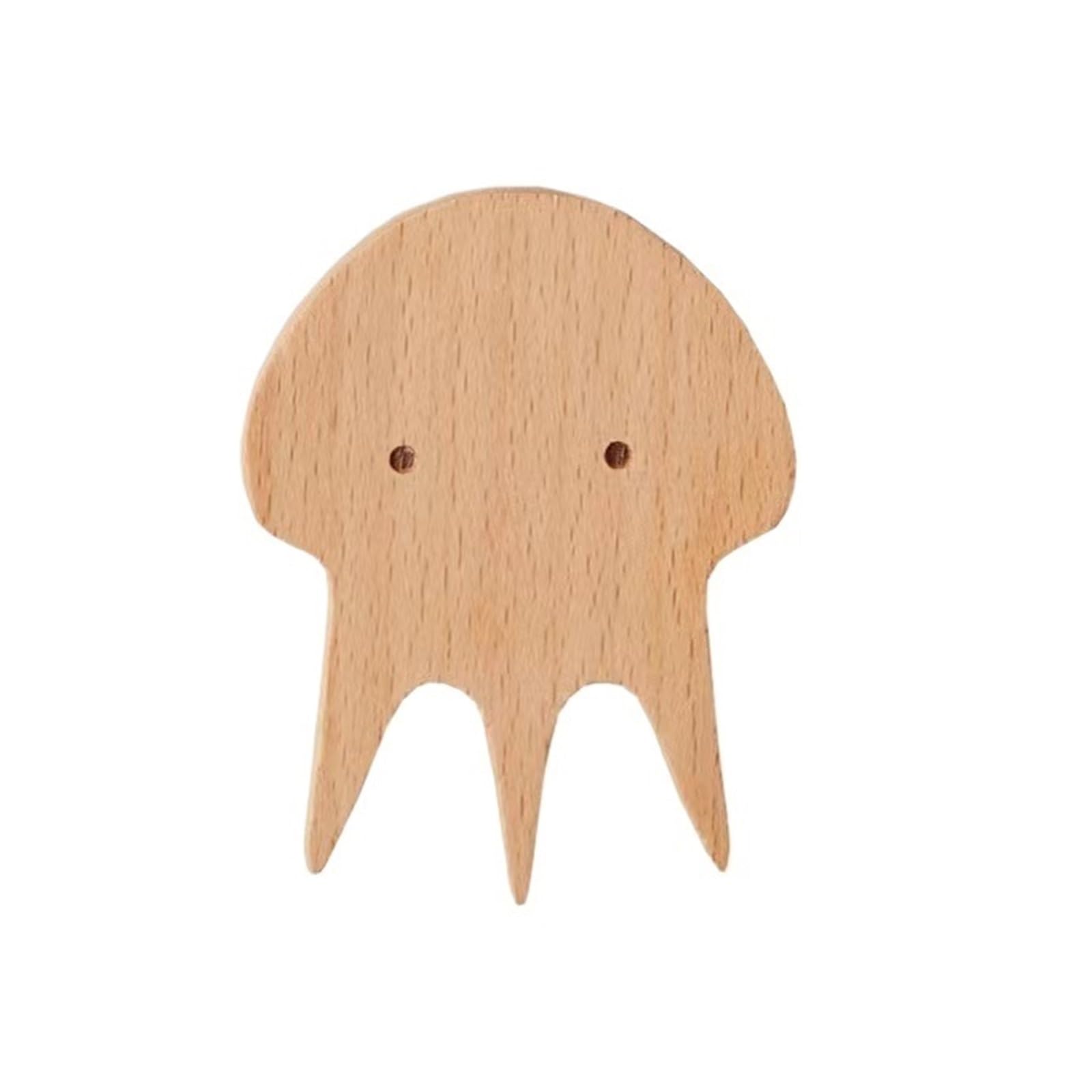 Suodebyy Jellyfish Coat Hooks Wall Mounted 1Pcs Wooden Hooks Room Decor