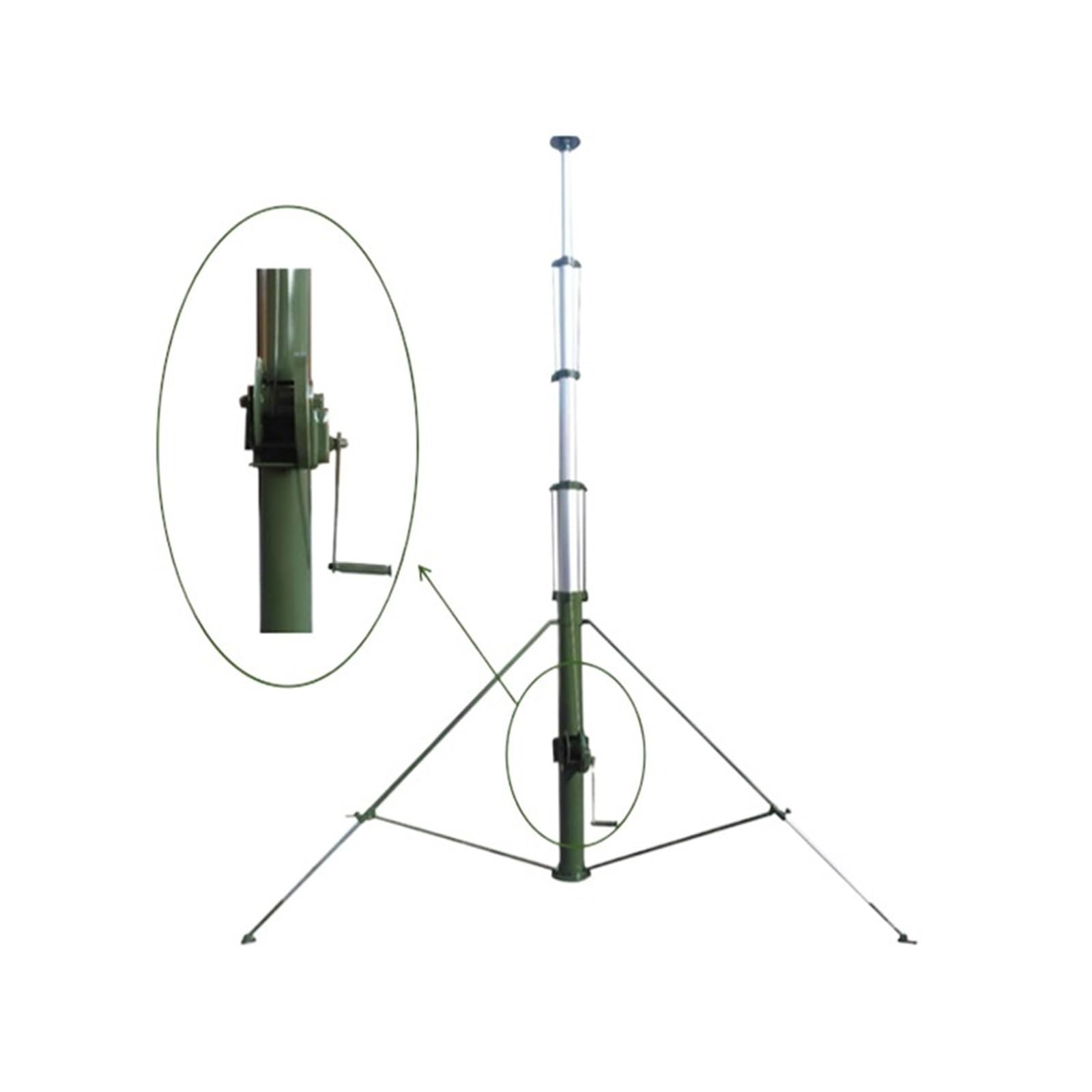 Montato A Parete 10 11 12 13 14 15 M Manovella Manuale In Lega Di Alluminio Telescopico 4G 5g Antenna Wireless(11M manual mast)