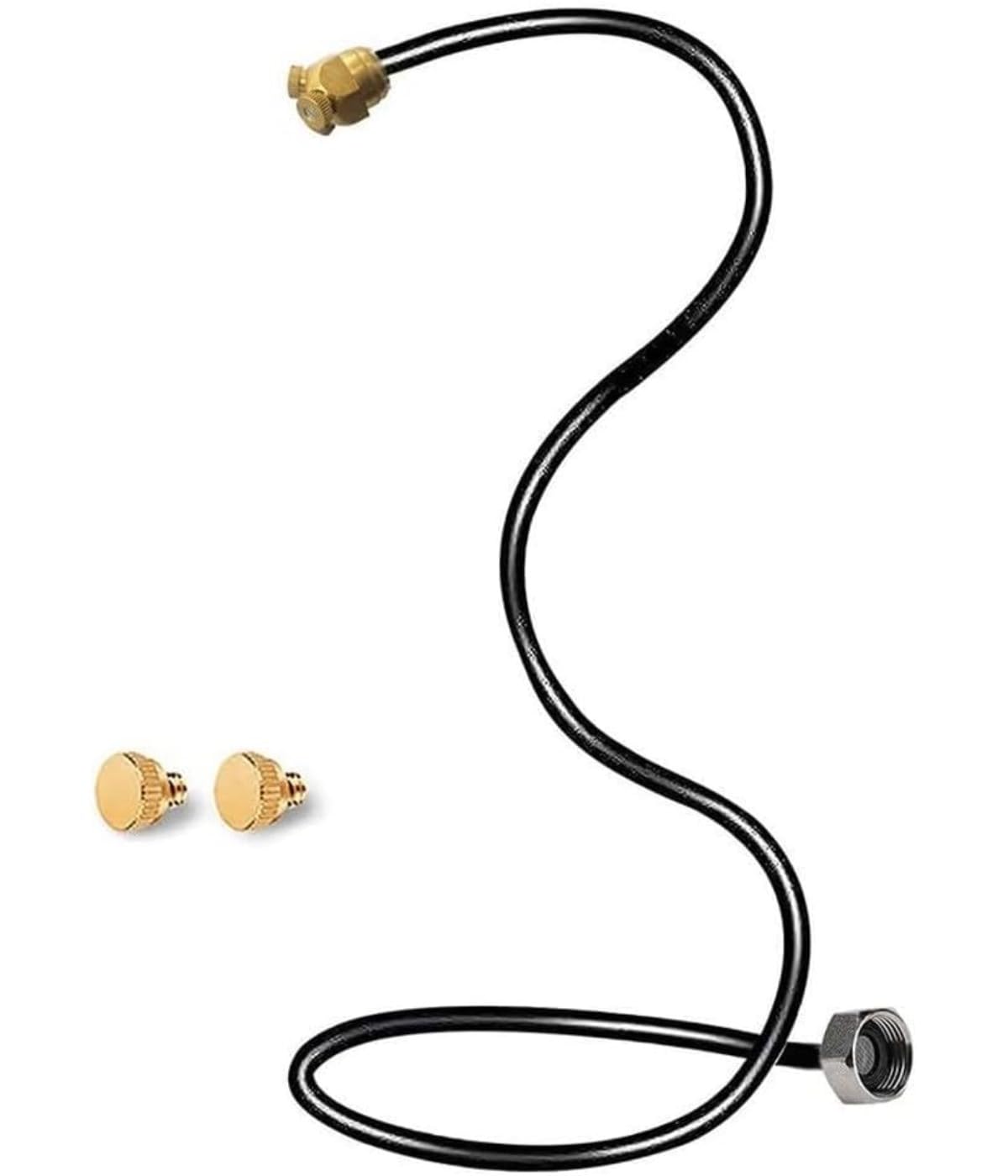 Nebelleitung mit 3 Nebeldüsen, Outdoor-Nebelkühlsystem, Einstellbares Kühlsystem, für Terrasse, Garten, Rasen, Gewächshaus, schwarz, 4 Stück (300 cm)