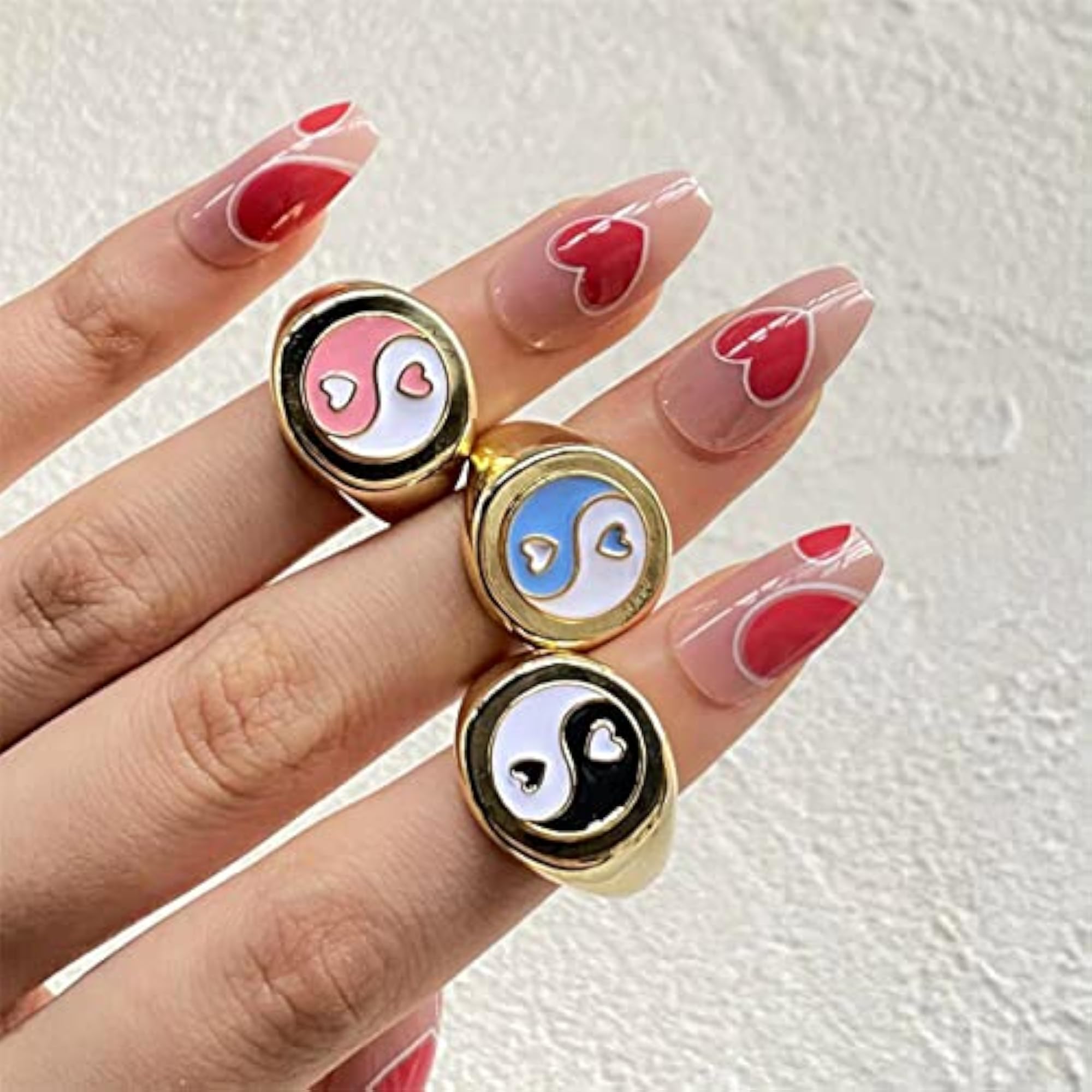 Studded Floral Plated Plushy Rings (Mixed Sizes)