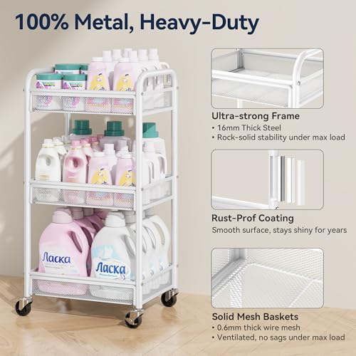 3-Tier-Metal-Rolling-Cart-White-Utility-Storage-Cart-with-Wheels-Metal-Mesh-Craft-Cart-With-Hooks-Hanging-Cups-Ideal-For-Kitchen-Bathroom-Office-Dorm-Art-Workspace-Bedside-Storage