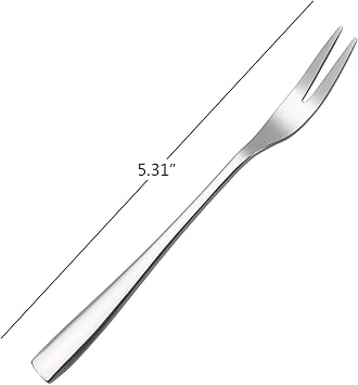 Asking Stainless Steel 12 Pieces Small Fork, 2-Prong Fruit Forks, F