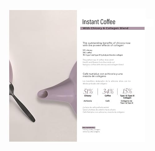 Miniatura 3 de Nutriplus Mezcla de colágeno café instantáneo con mezcla de achicoria y colágeno, bolsa de 3.53 onzas