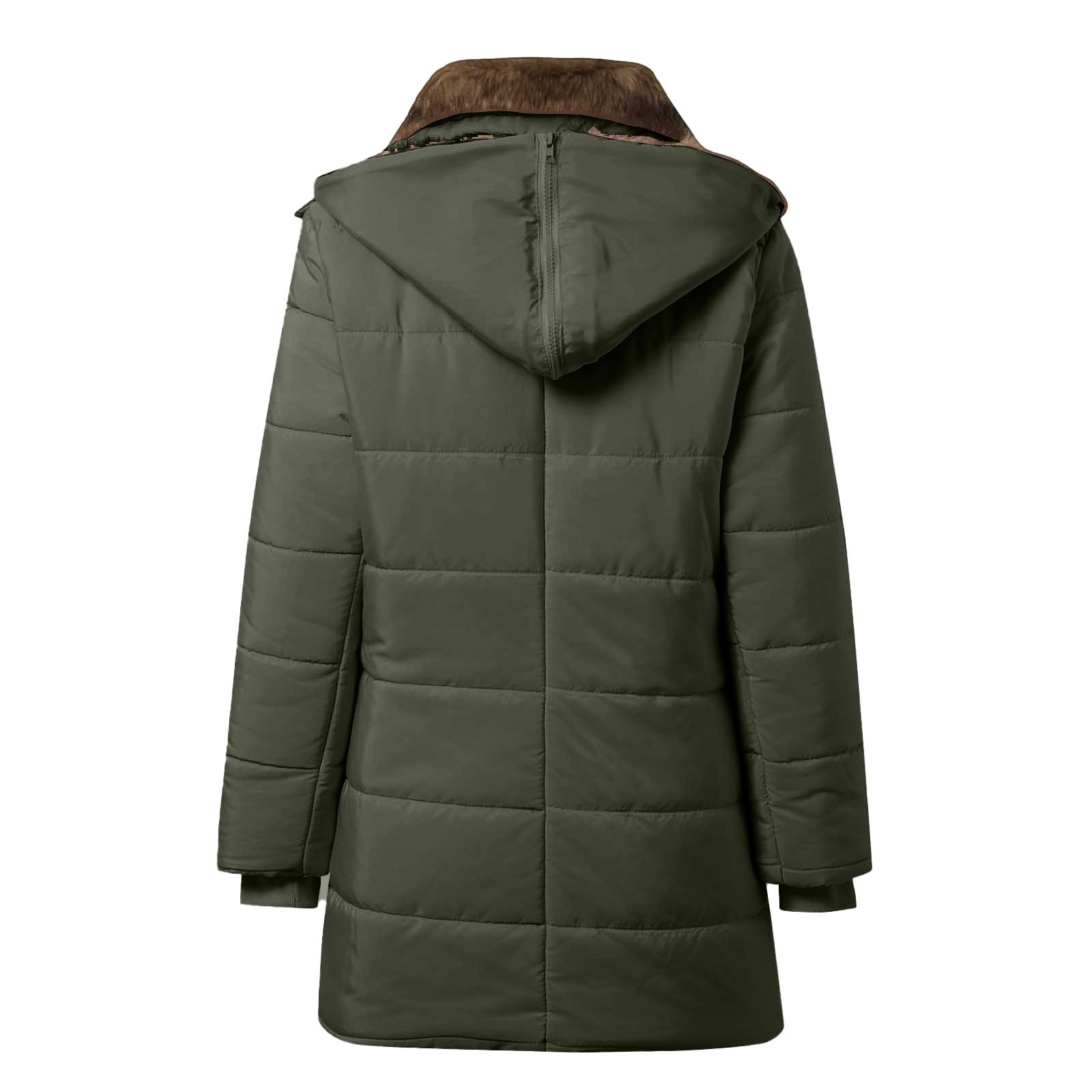 Giacca Autunno Piumini da Donna, Cappotti da Donna, Trench Lungo con Bottoni, Giacca Calda e Spessa, Soprabito Abbigliamento Esterno con Cappuccio Sera
