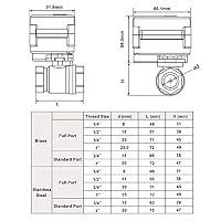U.S. Solid 2 Wege Motorkugelhahn elektrisch – Edelstahl 1/4 Zoll DN8, 9-24V AC/DC, stromlos geschlossen, Full Port, 2-Draht-Auto-Rückkehr – Ansicht 8
