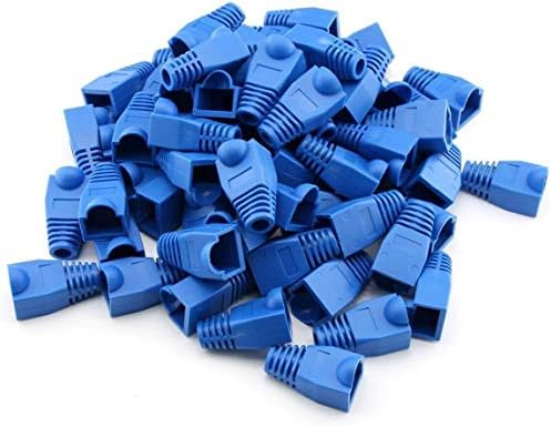 Saim 100 Pcs RJ45 Connector Ethernet Cable Color Coded Strain Relief Boots Black