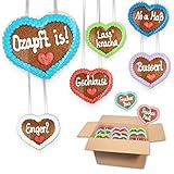 OKTOBERFEST HERZ - Die Lebkuchenherzen sind die ideale Ergänzung für jedes Oktoberfest Outfit & machen sich besonders gut als Wiesn Accessoires für Trachten & Dirndl. Besonders genial ist die Idee als lustiges Gastgeschenk bzw. Mitgebsel zu Beginn einer Oktoberfest Mottoparty oder anderen Feierei