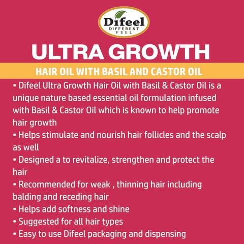 Difeel Ultra Growth Shampoo, Conditioner & Hair Oil 3-Pc Set - Includes Ultra Growth Shampoo 12 Oz, Conditioner 12 Oz. And Hair Oil 8 Oz. #TOP5