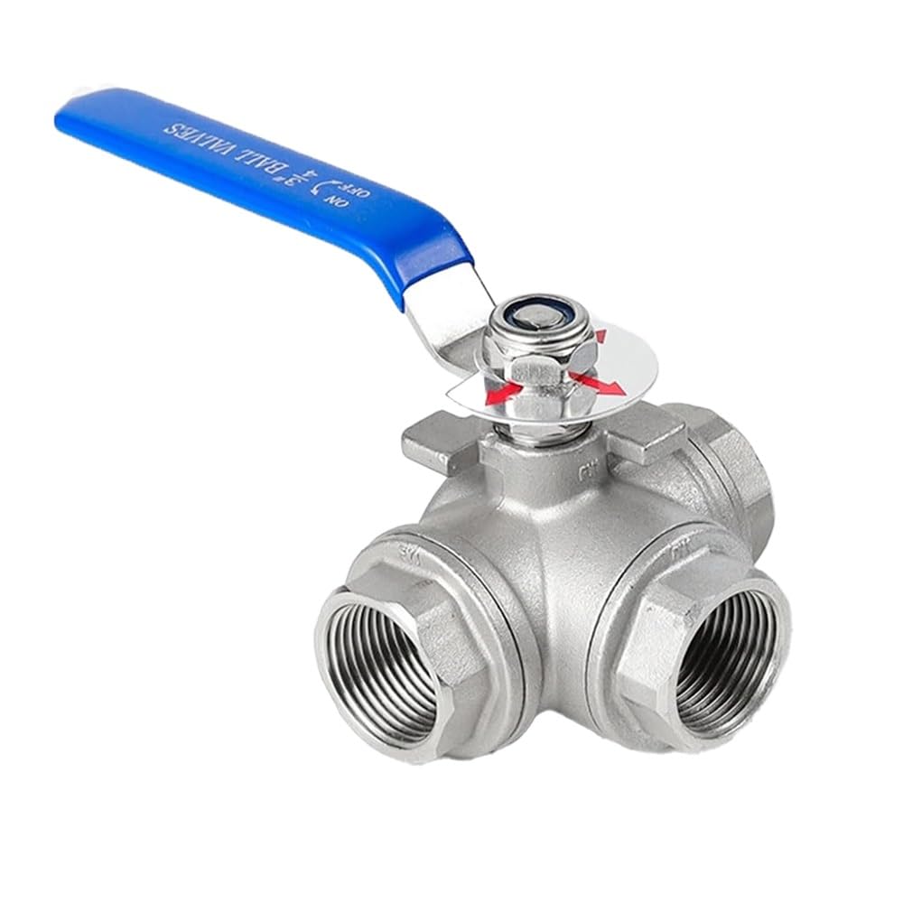 Vanne à bille 3 voies T acier inoxydable anti corrosion pour fuite tuyauterie Dn10