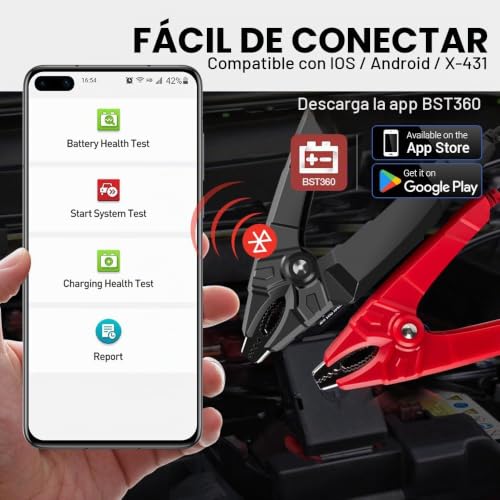 Comprobador de batería LAUNCH BST360 Bluetooth que soluciona fallos de arranque 4