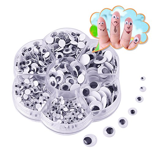 Kuuqa 500 Pieces Mixed Wiggle Googly Eyes Self Adhesive Googly Eyes Diy Scrapbooking Crafts #TOP6