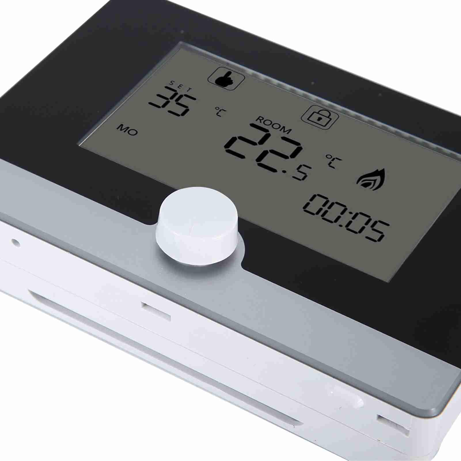 Tbest Termostato Caldaia Hermann Saunier Duval, Termostato Programable Controlador de Temperatura para de Calefacción de Caldera Suspendido en la Pared Negro (Black)