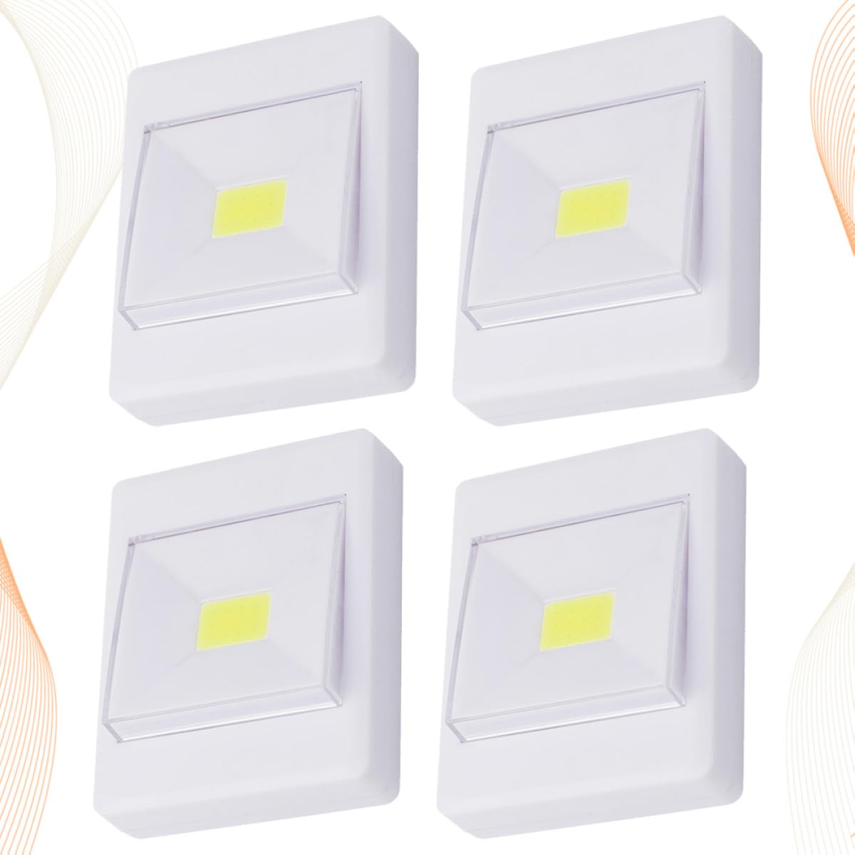 Alipis Set 4 Pezzi LED per Mobili Bianco Interruttore Cob, Luce Chiara e Cura Visiva, Lampada da Fissare in Plastica per Cameretta e Corridoio