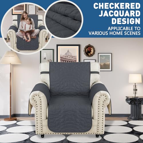 Housse de canapé 1 place imperméable Ystyle gris foncé pour fauteuil - 3