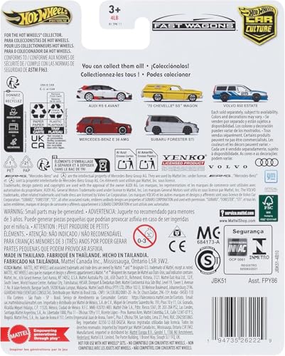 Image of Hot Wheels Premium Fast Wagons, 1:64 Audi RS 6 Avant Scale Die-Cas Vehicle with Real Riders Tires 1 /5 (White)