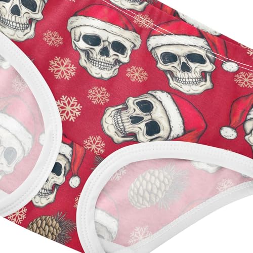 Joisal Funny Skulls Santa Hats Red Cute Panties Girl Girls Underwear Toddler Cotton Flower Kids Undies Briefs 2t4