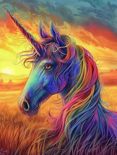 Cuadros para pintar por numeros kit unicornio para decorar el salon con manualidades