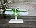 ''HANDMADE'' Kiwi Green and white satin garter for wedding or prom Keepsake or toss garter