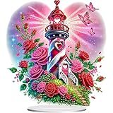 5D Tabletop Diamond Art Kit Rose Lighthouse, Stand Up Special Shaped Crystal Diamond Art Desktop Kits for Adults, DIY Diamond Art Paintng Kits Craft, Box Package